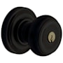 Baldwin Colonial Style Single Cylinder Keyed Entry Door Knob Set with Classic Rosette from the Estate Collection Satin Black