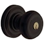 Baldwin Colonial Style Single Cylinder Keyed Entry Door Knob Set with Classic Rosette from the Estate Collection Distressed Oil Rubbed Bronze
