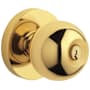 Baldwin 5215 Single Cylinder Keyed Entry Door Knob Set with 5046 Rose from the Estate Collection Non-Lacquered Brass