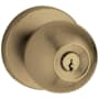 Baldwin 5215 Single Cylinder Keyed Entry Door Knob Set with 5046 Rose from the Estate Collection Satin Brass and Black