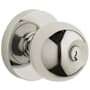 Baldwin 5215 Single Cylinder Keyed Entry Door Knob Set with 5046 Rose from the Estate Collection Lifetime Polished Nickel