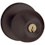 Baldwin 5215 Single Cylinder Keyed Entry Door Knob Set with 5046 Rose from the Estate Collection Oil Rubbed Bronze
