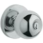 Baldwin 5215 Single Cylinder Keyed Entry Door Knob Set with 5046 Rose from the Estate Collection Polished Chrome