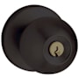 Baldwin Modern Style Single Cylinder Keyed Entry Door Knob Set with Modern Rosette for Thicker Doors from the Estate Collection Satin Black