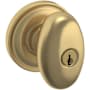 Baldwin 5225 Single Cylinder Keyed Entry Door Knob Set with 5048 Rose from the Estate Collection Lifetime Satin Brass