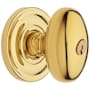 Baldwin Egg Reversible Non-Turning Two-Sided Dummy Door Knob Set from the Estate Collection Lifetime Polished Brass