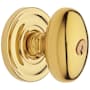 Baldwin Egg Reversible Non-Turning Two-Sided Dummy Door Knob Set from the Estate Collection Non-Lacquered Brass