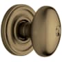 Baldwin Egg Reversible Non-Turning Two-Sided Dummy Door Knob Set from the Estate Collection Satin Brass and Black