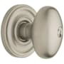 Baldwin Egg Reversible Non-Turning Two-Sided Dummy Door Knob Set from the Estate Collection Lifetime Satin Nickel