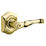 Baldwin 5237 Left Handed Single Cylinder Keyed Entry Door Lever Set with R027 Rose from the Estate Collection Lifetime Polished Brass