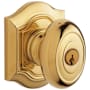 Baldwin 5237 Single Cylinder Keyed Entry Door Knob Set with R027 Rose from the Estate Collection Non-Lacquered Brass