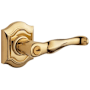 Baldwin 5237 Right Handed Single Cylinder Keyed Entry Door Lever Set with R027 Rose from the Estate Collection Non-Lacquered Brass