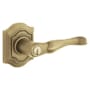 Baldwin 5237 Left Handed Single Cylinder Keyed Entry Door Lever Set with R027 Rose from the Estate Collection Vintage Brass