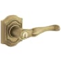 Baldwin 5237 Right Handed Single Cylinder Keyed Entry Door Lever Set with R027 Rose from the Estate Collection Vintage Brass