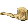 Baldwin 5237 Left Handed Single Cylinder Keyed Entry Door Lever Set with R027 Rose from the Estate Collection Lifetime Satin Brass