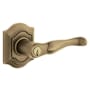 Baldwin 5237 Left Handed Single Cylinder Keyed Entry Door Lever Set with R027 Rose from the Estate Collection Satin Brass and Black