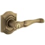 Baldwin 5237 Right Handed Single Cylinder Keyed Entry Door Lever Set with R027 Rose from the Estate Collection Satin Brass and Black