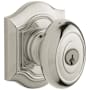 Baldwin 5237 Single Cylinder Keyed Entry Door Knob Set with R027 Rose from the Estate Collection Lifetime Polished Nickel