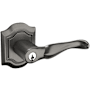 Baldwin 5237 Right Handed Single Cylinder Keyed Entry Door Lever Set with R027 Rose from the Estate Collection Lifetime Graphite Nickel