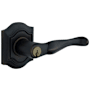 Baldwin 5237 Right Handed Single Cylinder Keyed Entry Door Lever Set with R027 Rose from the Estate Collection Satin Black