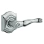 Baldwin 5237 Left Handed Single Cylinder Keyed Entry Door Lever Set with R027 Rose from the Estate Collection Polished Chrome