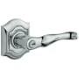 Baldwin 5237 Right Handed Single Cylinder Keyed Entry Door Lever Set with R027 Rose from the Estate Collection Polished Chrome