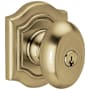 Baldwin Bethpage Style Single Cylinder Keyed Entry Door Knob Set with Bethpage Rosette from the Estate Collection Vintage Brass