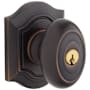 Baldwin Bethpage Style Single Cylinder Keyed Entry Door Knob Set with Bethpage Rosette from the Estate Collection Venetian Bronze