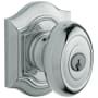Baldwin Bethpage Style Single Cylinder Keyed Entry Door Knob Set with Bethpage Rosette from the Estate Collection Polished Chrome