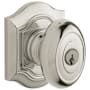 Baldwin Bethpage Style Single Cylinder Keyed Entry Door Knob Set with Bethpage Rosette for Thicker Doors from the Estate Collection Lifetime Polished Nickel