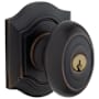 Baldwin Bethpage Style Single Cylinder Keyed Entry Door Knob Set with Bethpage Rosette for Thicker Doors from the Estate Collection Oil Rubbed Bronze