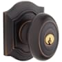Baldwin Bethpage Style Single Cylinder Keyed Entry Door Knob Set with Bethpage Rosette for Thicker Doors from the Estate Collection Venetian Bronze