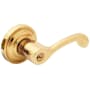 Baldwin 5245 Right Handed Single Cylinder Keyed Entry Door Lever Set with 5048 Rose from the Estate Collection Lifetime Polished Brass