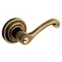 Baldwin 5245 Left Handed Single Cylinder Keyed Entry Door Lever Set with 5048 Rose from the Estate Collection Satin Brass and Black
