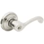 Baldwin 5245 Right Handed Single Cylinder Keyed Entry Door Lever Set with 5048 Rose from the Estate Collection Lifetime Polished Nickel
