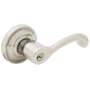 Baldwin 5245 Left Handed Single Cylinder Keyed Entry Door Lever Set with 5048 Rose from the Estate Collection Lifetime Satin Nickel