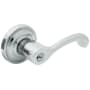 Baldwin 5245 Right Handed Single Cylinder Keyed Entry Door Lever Set with 5048 Rose from the Estate Collection Polished Chrome
