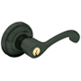 Baldwin 5245 Right Handed Single Cylinder Keyed Entry Door Lever Set with 5048 Rose from the Estate Collection Distressed Oil Rubbed Bronze