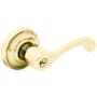 Baldwin Classic Style Left Hand Keyed Entry Door Lever Set with Classic Rosette the Emergency Exit Function Lifetime PVD Satin Brass