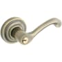 Baldwin Classic Style Single Cylinder Keyed Entry Door Knob Set with Classic Rosette from the Estate Collection Satin Brass and Black