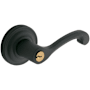 Baldwin Classic Style Single Cylinder Keyed Entry Door Knob Set with Classic Rosette from the Estate Collection Satin Black