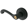 Baldwin Classic Style Left Handed Single Cylinder Keyed Entry Door Lever Set with Classic Rosette for Thicker Doors from the Estate Collection Satin Black