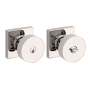 Baldwin Contemporary Single Cylinder Keyed Entry Door Knob Set with Square Rose and Emergency Exit Function Lifetime Polished Nickel
