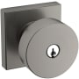 Baldwin Contemporary Single Cylinder Keyed Entry Door Knob Set with Square Rose and Emergency Exit Function Lifetime Graphite Nickel