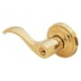 Baldwin 5255 Left Handed Single Cylinder Keyed Entry Door Lever Set with 5048 Rose and Emergency Egress from the Estate Collection Non-Lacquered Brass