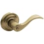 Baldwin 5255 Right Handed Single Cylinder Keyed Entry Door Lever Set with 5048 Rose and Emergency Egress from the Estate Collection Vintage Brass