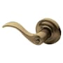 Baldwin 5255 Left Handed Single Cylinder Keyed Entry Door Lever Set with 5048 Rose and Emergency Egress from the Estate Collection Satin Brass and Black