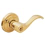 Baldwin Wave Reversible Non-Turning Two-Sided Dummy Door Lever Set from the Estate Collection Satin Brass and Brown