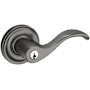 Baldwin 5255 Right Handed Single Cylinder Keyed Entry Door Lever Set with 5048 Rose and Emergency Egress from the Estate Collection Lifetime Graphite Nickel