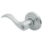 Baldwin 5255 Left Handed Single Cylinder Keyed Entry Door Lever Set with 5048 Rose and Emergency Egress from the Estate Collection Polished Chrome